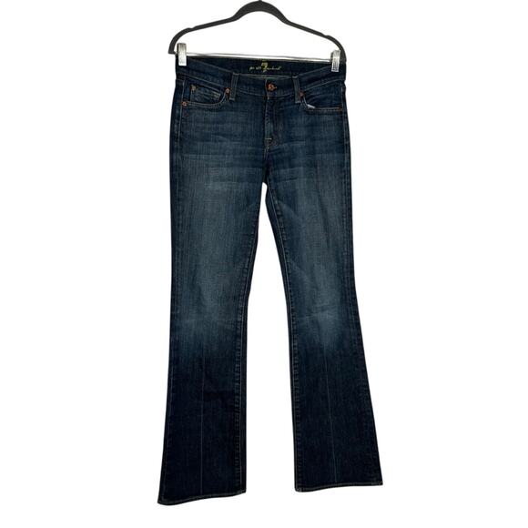 7 for All Mankind Mid Rise Bootcut Denim Blue Jeans Size 28 - Picture 1 of 7